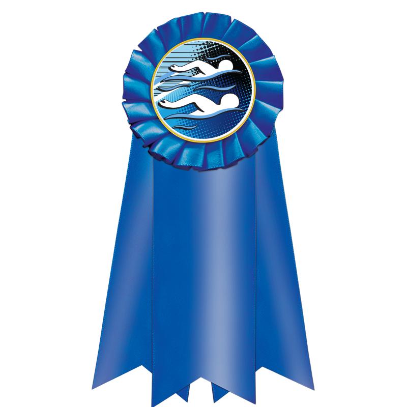 7" JUMBO BLUE MYLAR ROSETTE