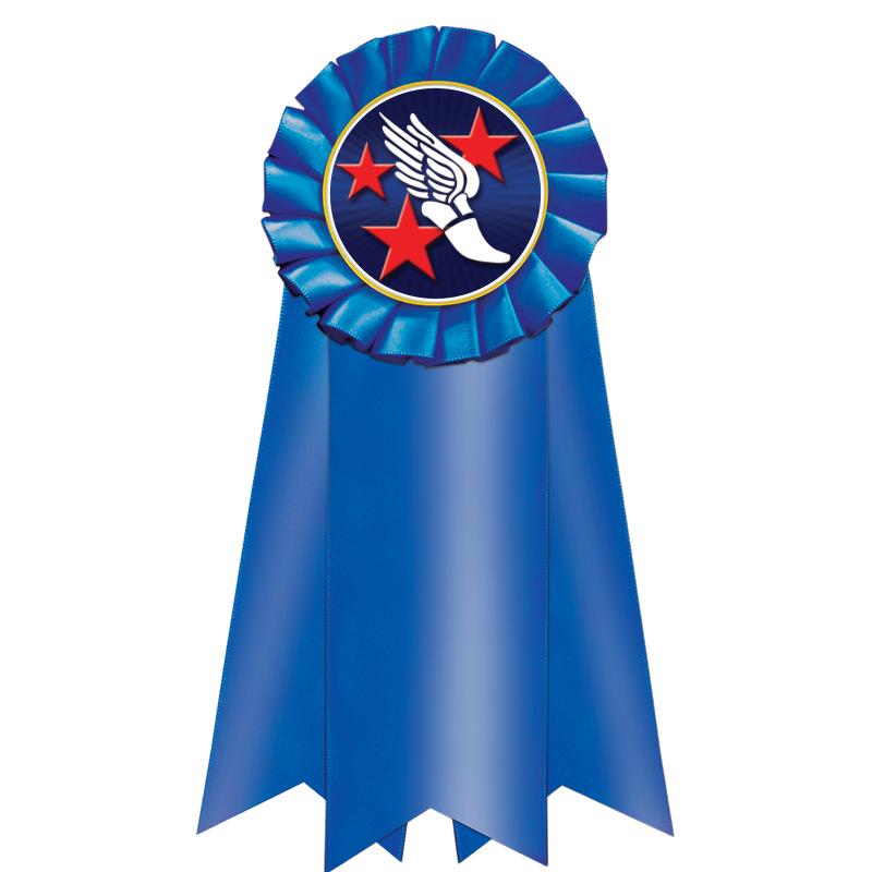 7" JUMBO BLUE MYLAR ROSETTE