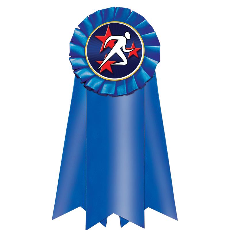 7" JUMBO BLUE MYLAR ROSETTE