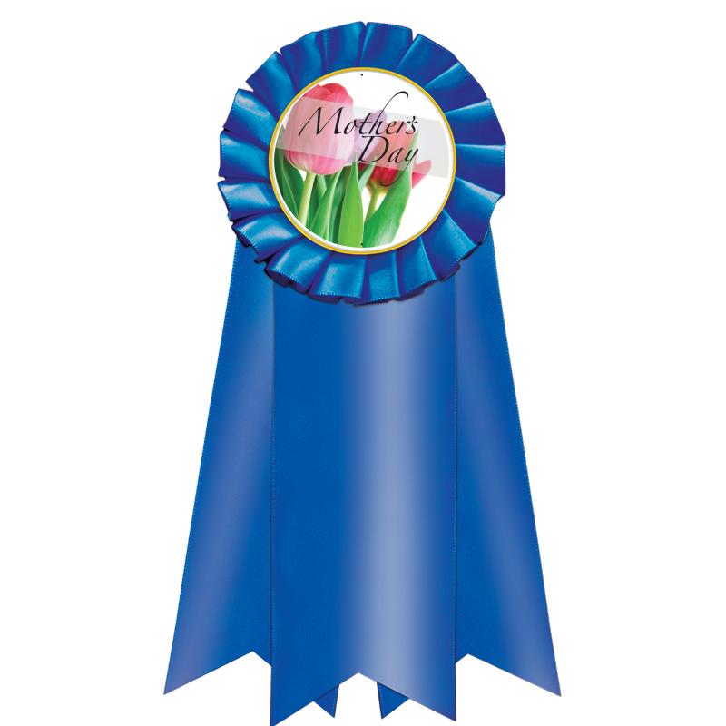 7" JUMBO BLUE MYLAR ROSETTE