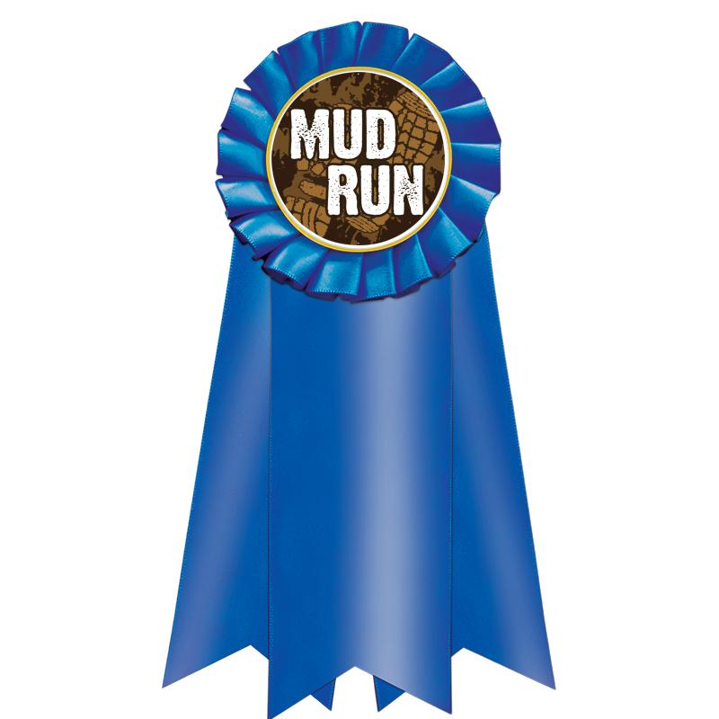 7" JUMBO BLUE MYLAR ROSETTE