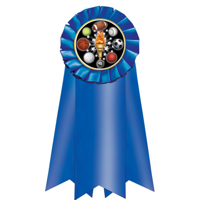 7" JUMBO BLUE MYLAR ROSETTE