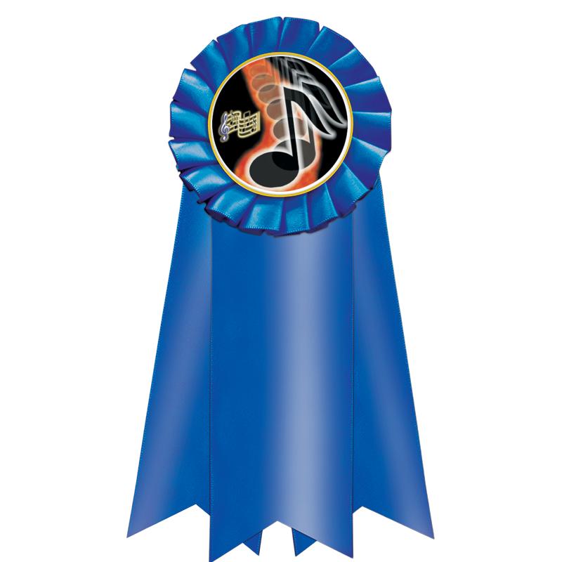 7" JUMBO BLUE MYLAR ROSETTE