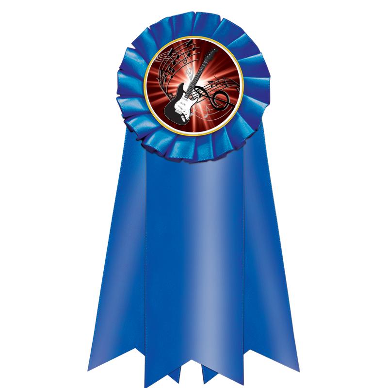 7" JUMBO BLUE MYLAR ROSETTE