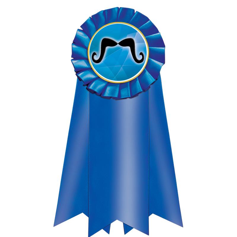 7" JUMBO BLUE MYLAR ROSETTE
