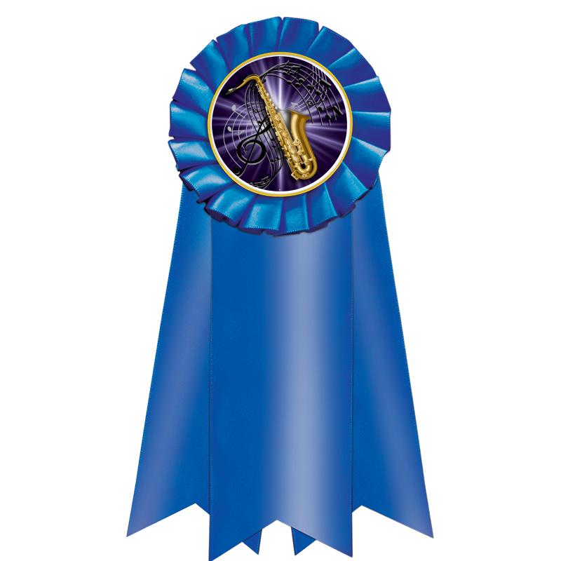 7" JUMBO BLUE MYLAR ROSETTE