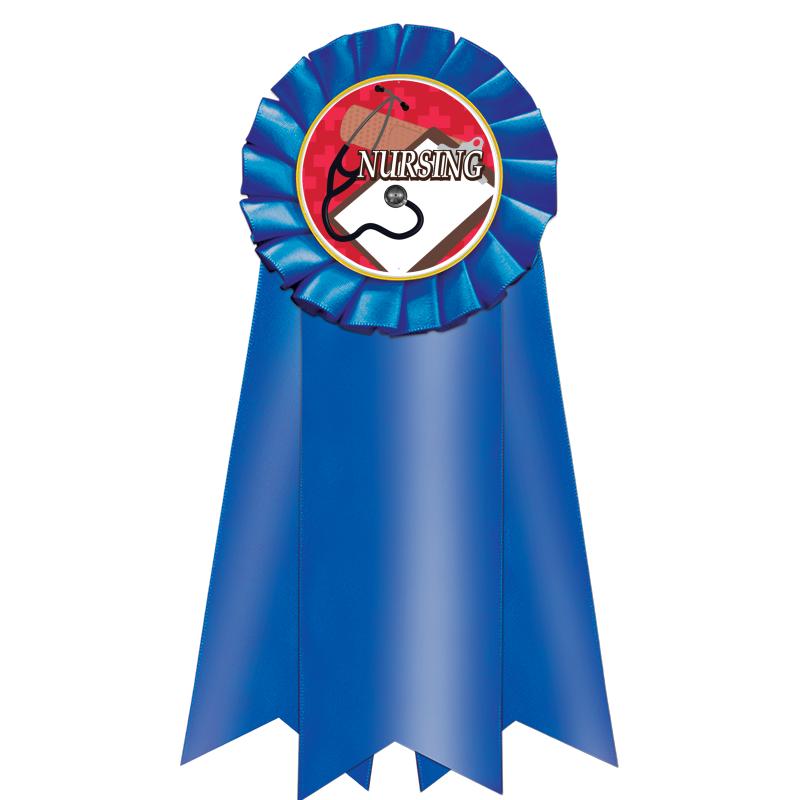 7" JUMBO BLUE MYLAR ROSETTE