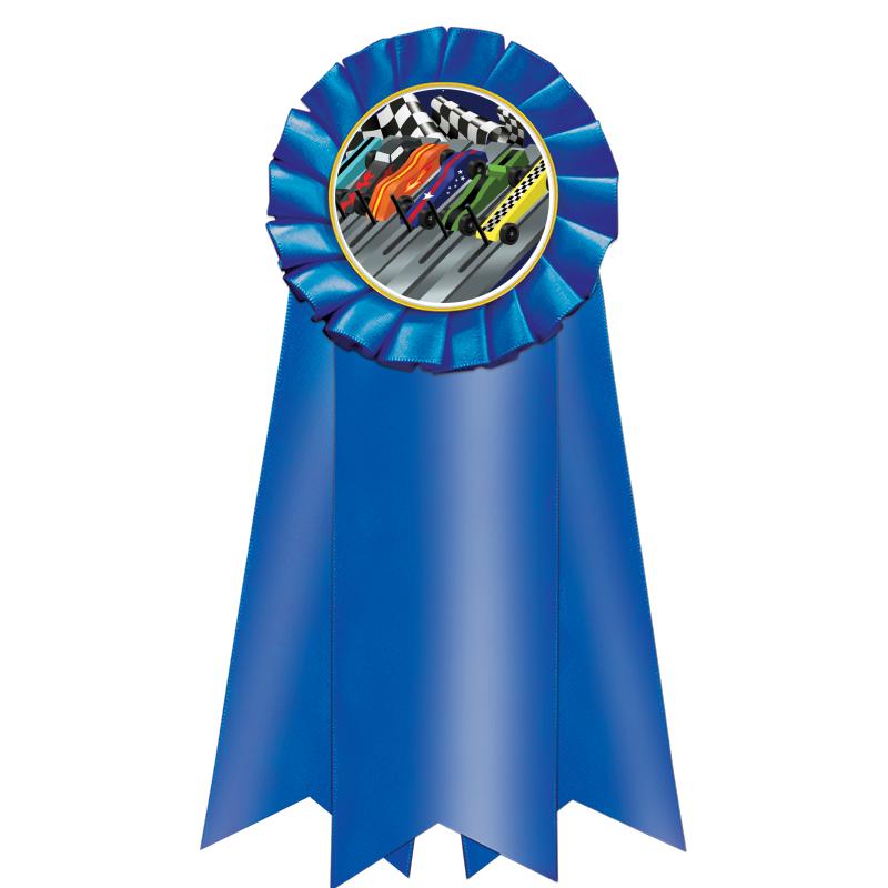 7" JUMBO BLUE MYLAR ROSETTE