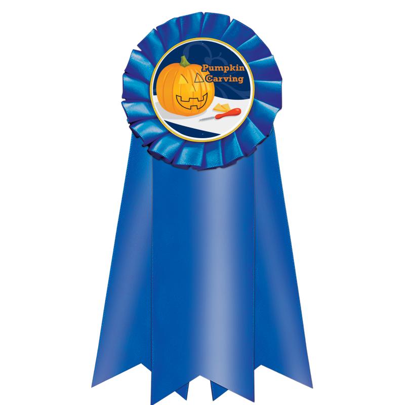 7" JUMBO BLUE MYLAR ROSETTE
