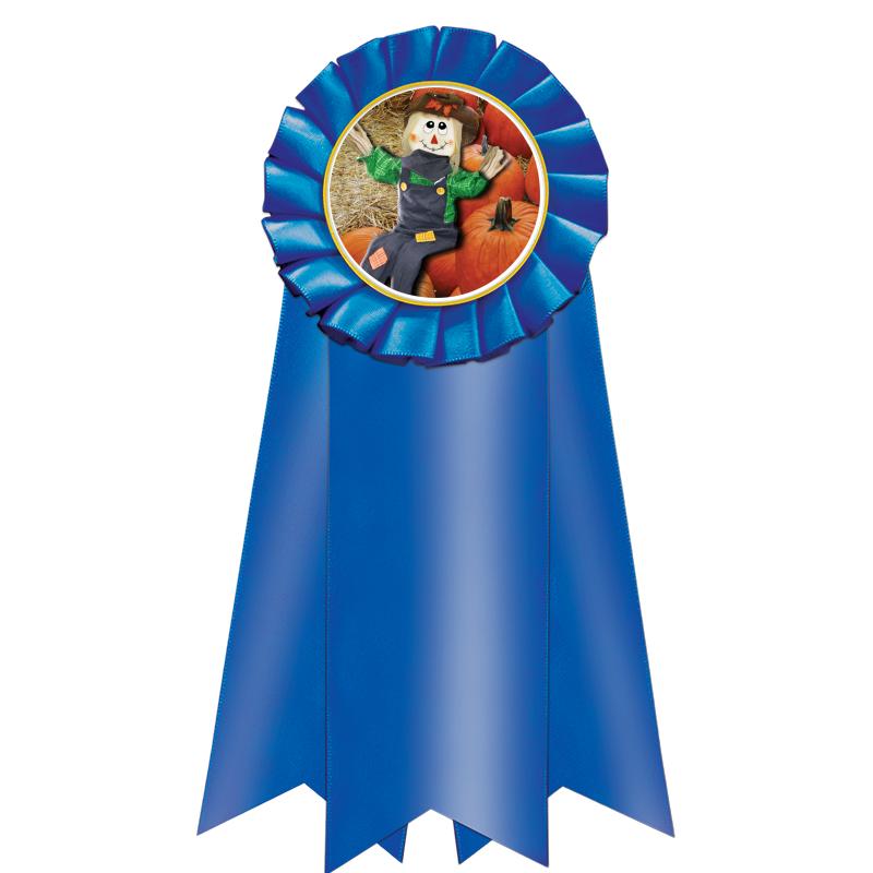 7" JUMBO BLUE MYLAR ROSETTE