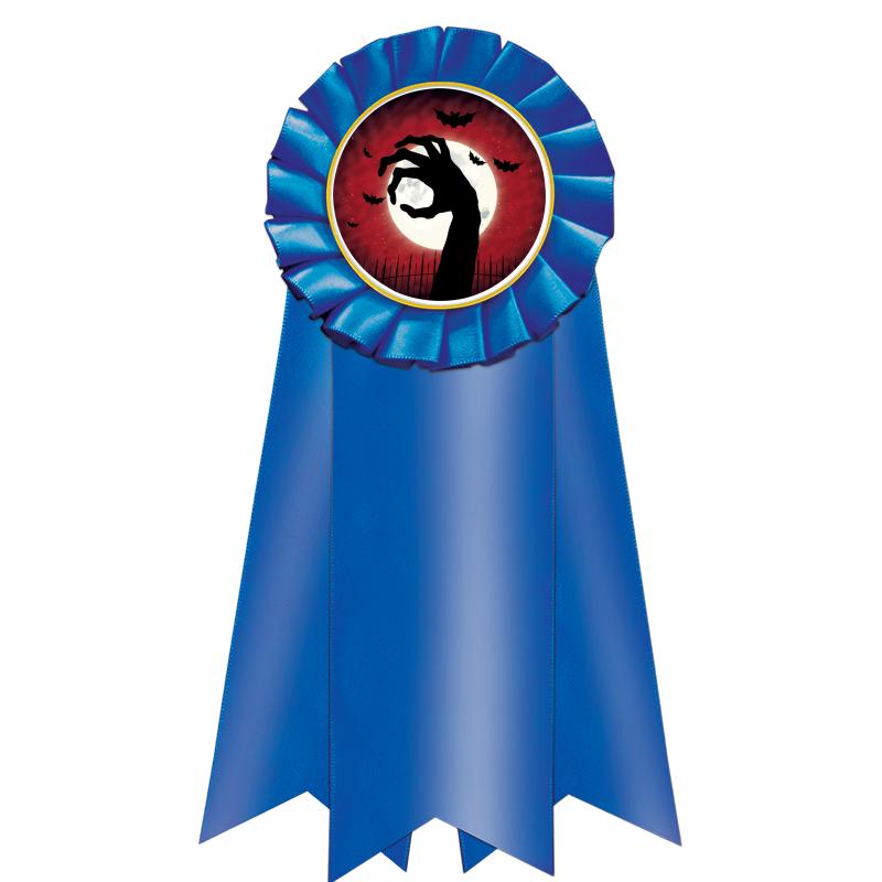 7" JUMBO BLUE MYLAR ROSETTE