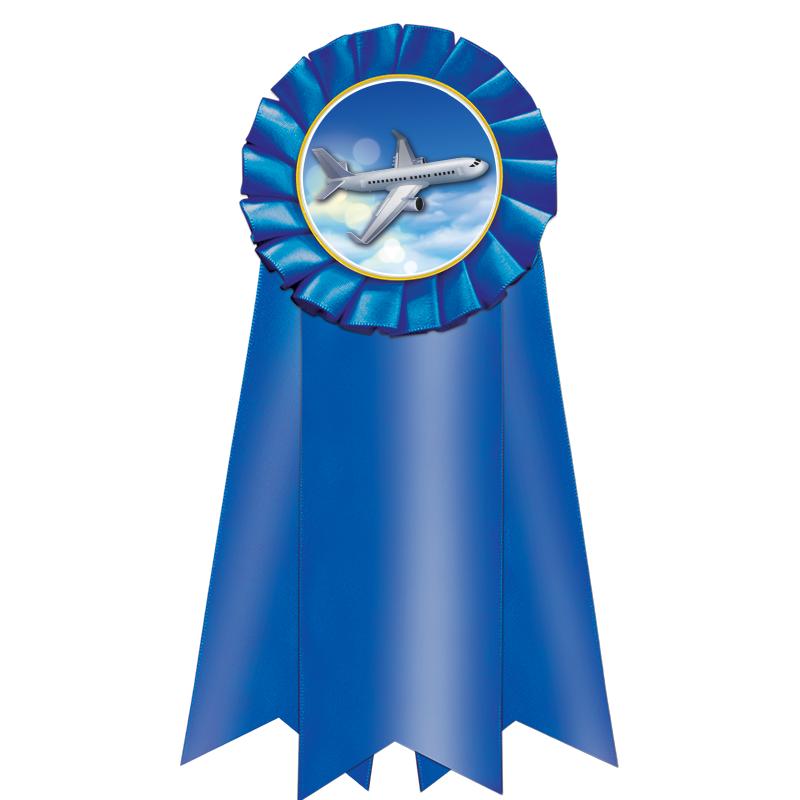 7" JUMBO BLUE MYLAR ROSETTE