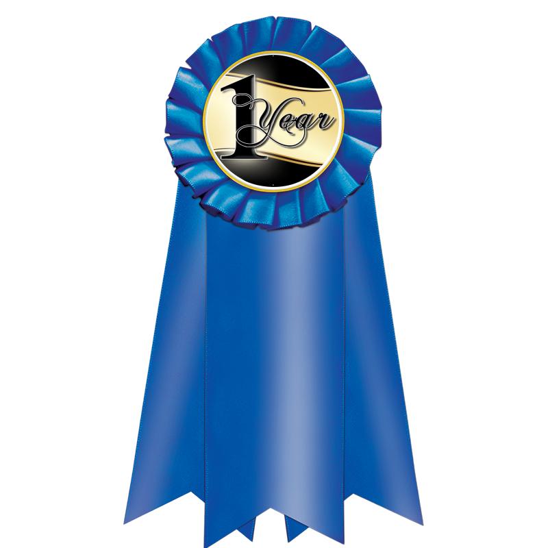 7" JUMBO BLUE MYLAR ROSETTE