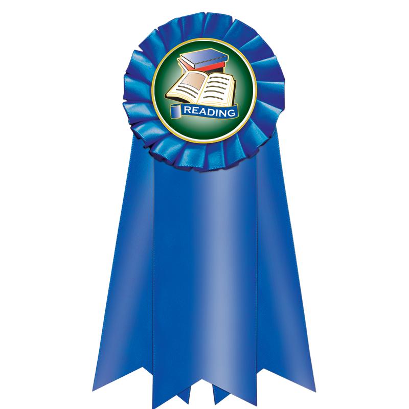 7" JUMBO BLUE MYLAR ROSETTE