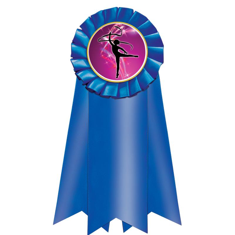 7" JUMBO BLUE MYLAR ROSETTE