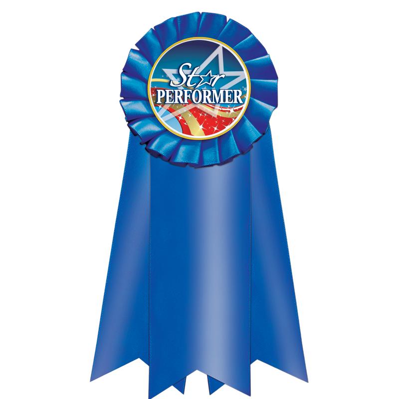 7" JUMBO BLUE MYLAR ROSETTE