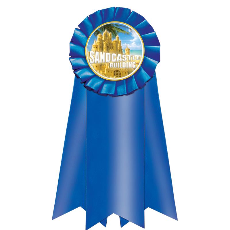 7" JUMBO BLUE MYLAR ROSETTE