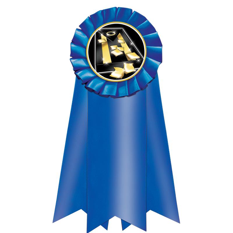 7" JUMBO BLUE MYLAR ROSETTE
