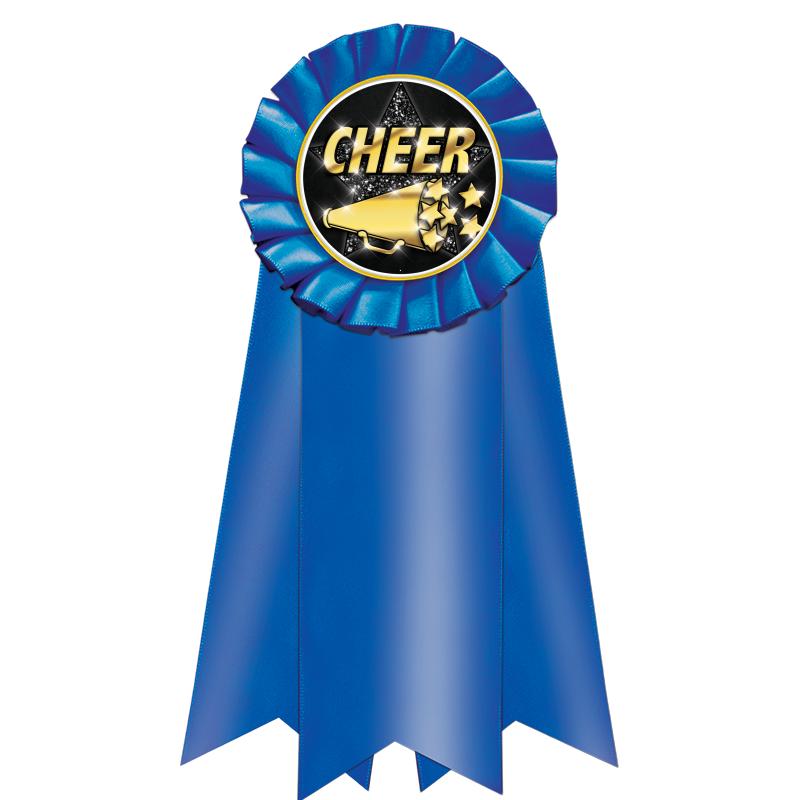 7" JUMBO BLUE MYLAR ROSETTE