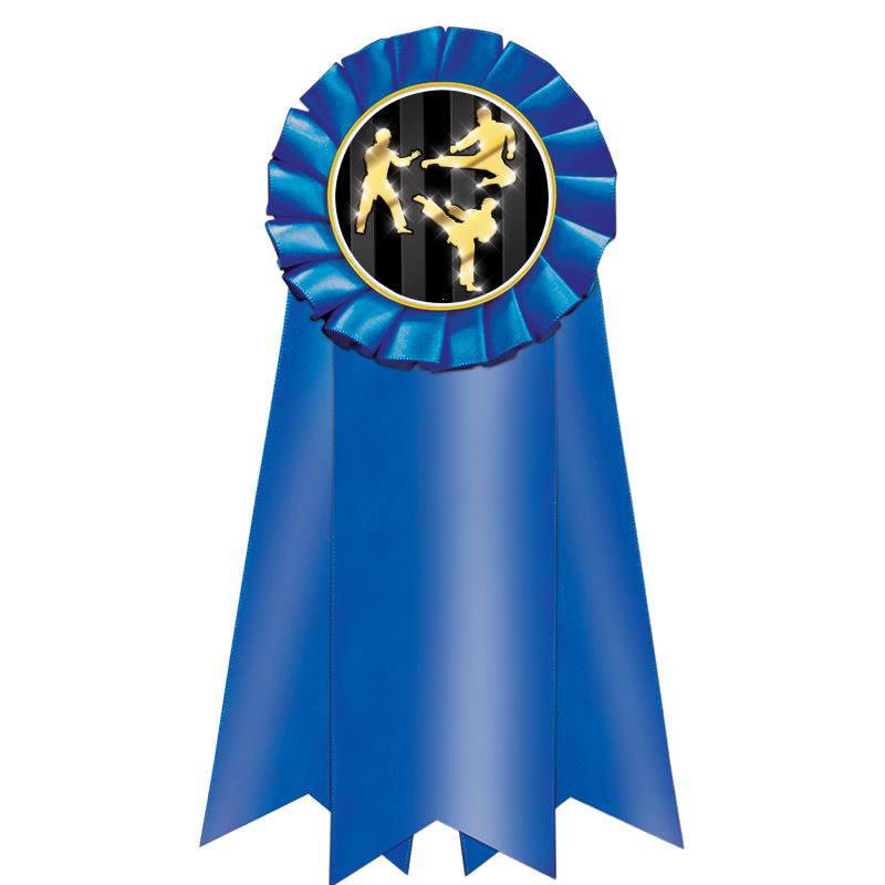 7" JUMBO BLUE MYLAR ROSETTE