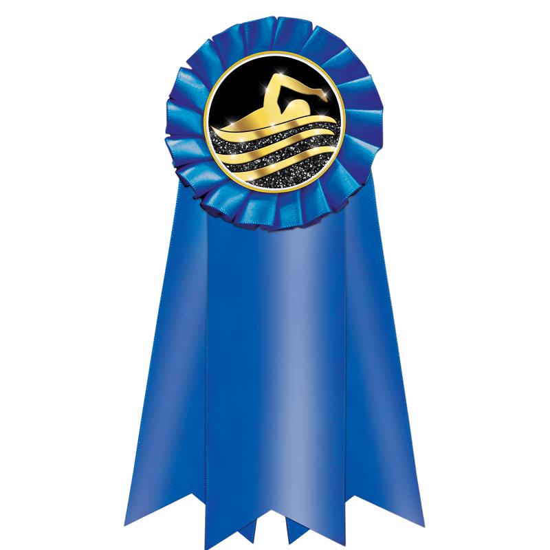 7" JUMBO BLUE MYLAR ROSETTE