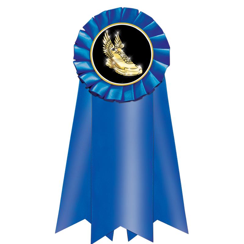 7" JUMBO BLUE MYLAR ROSETTE