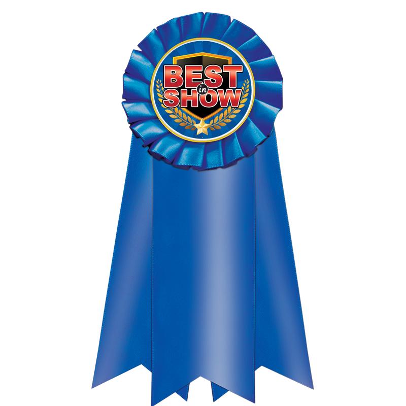 7" JUMBO BLUE MYLAR ROSETTE