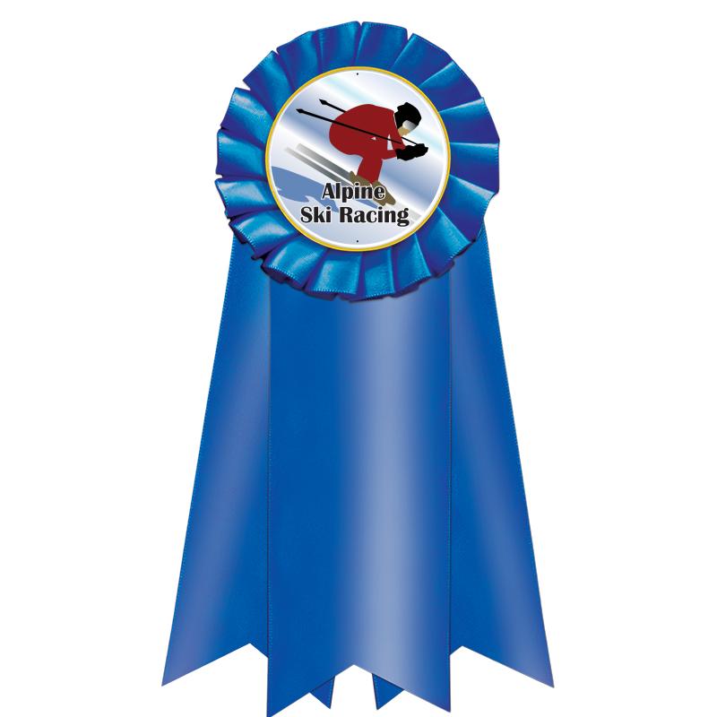 7" JUMBO BLUE MYLAR ROSETTE