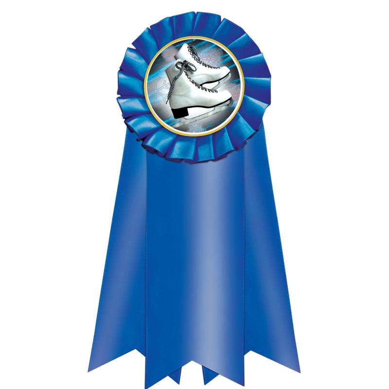 7" JUMBO BLUE MYLAR ROSETTE