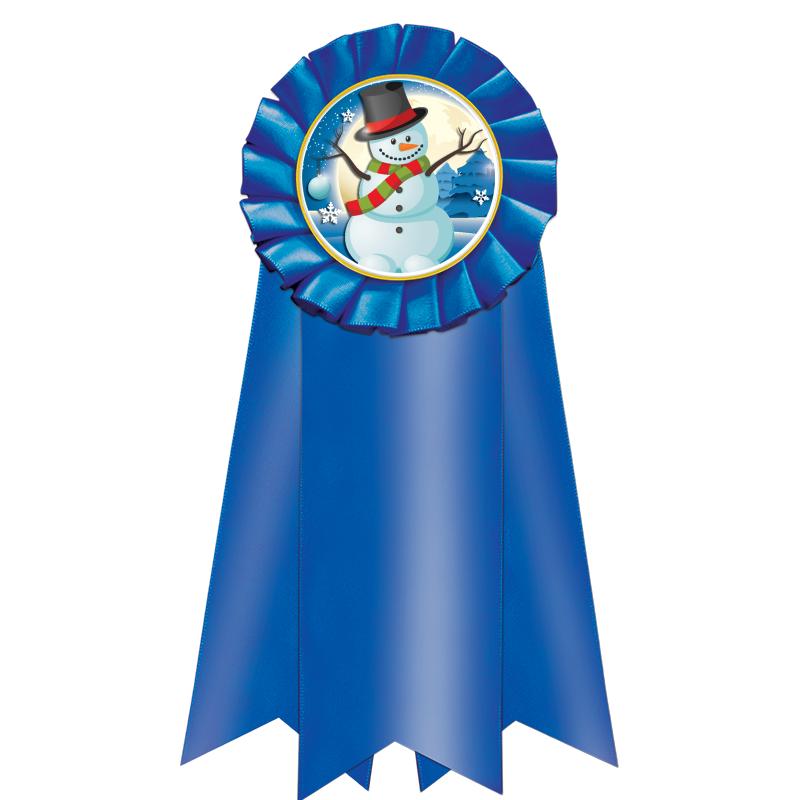 7" JUMBO BLUE MYLAR ROSETTE