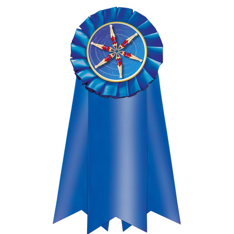7" JUMBO BLUE MYLAR ROSETTE