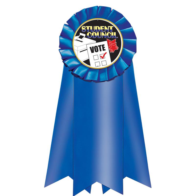 7" JUMBO BLUE MYLAR ROSETTE