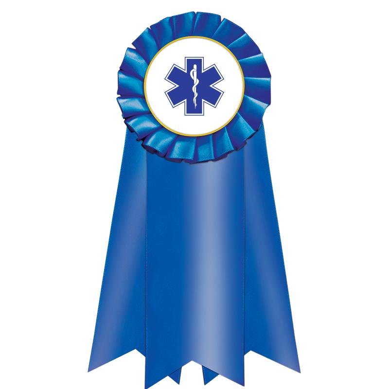 7" JUMBO BLUE MYLAR ROSETTE