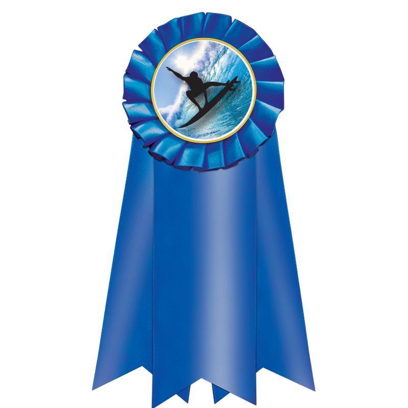 7" JUMBO BLUE MYLAR ROSETTE
