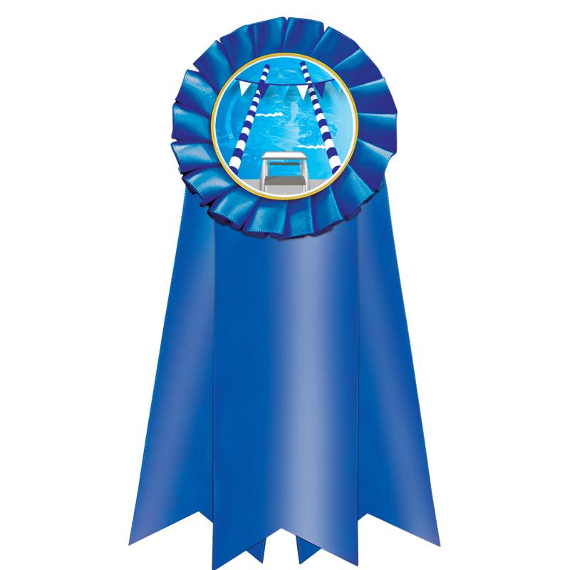 7" JUMBO BLUE MYLAR ROSETTE