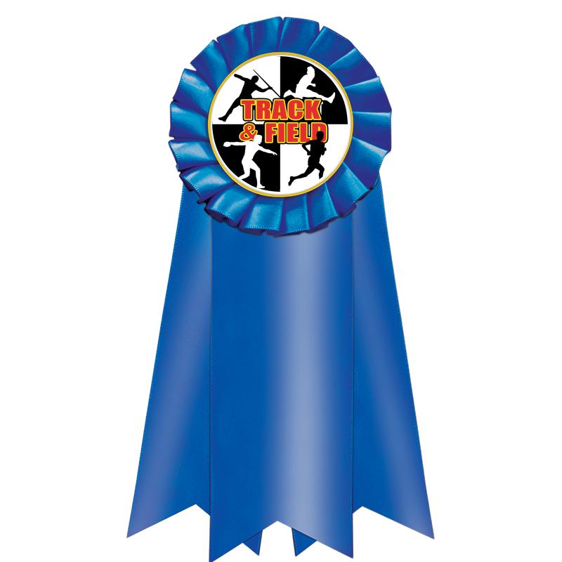 7" JUMBO BLUE MYLAR ROSETTE