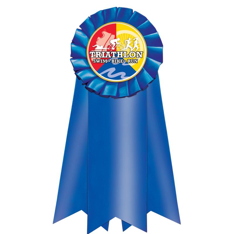 7" JUMBO BLUE MYLAR ROSETTE