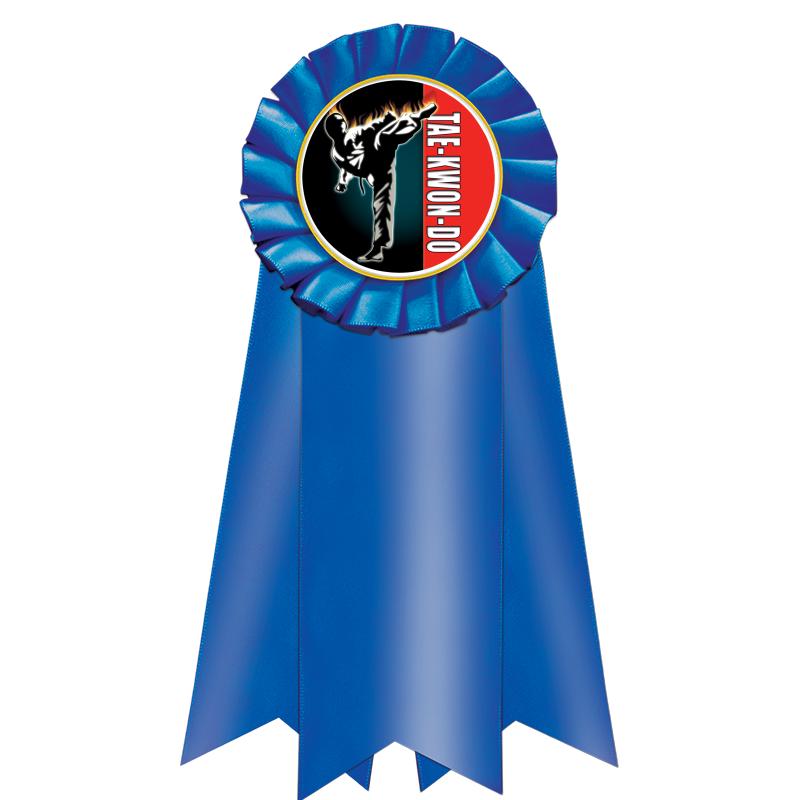 7" JUMBO BLUE MYLAR ROSETTE