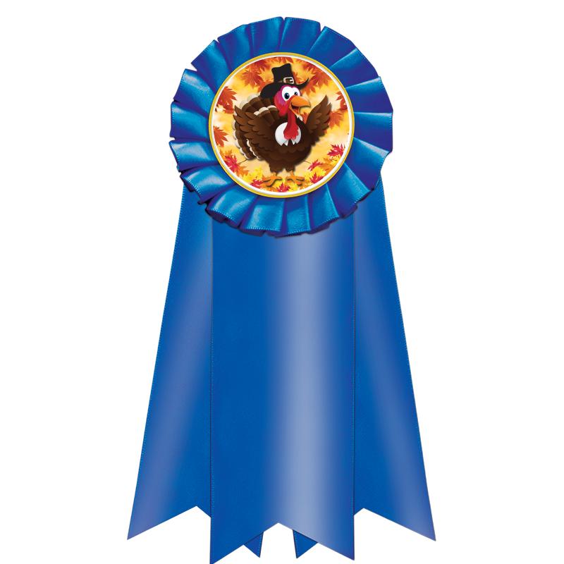 7" JUMBO BLUE MYLAR ROSETTE