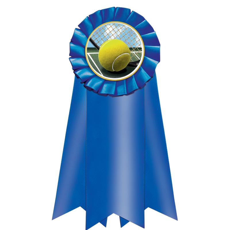 7" JUMBO BLUE MYLAR ROSETTE