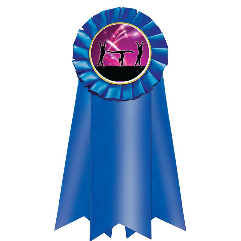 7" JUMBO BLUE MYLAR ROSETTE