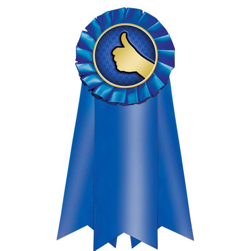 7" JUMBO BLUE MYLAR ROSETTE