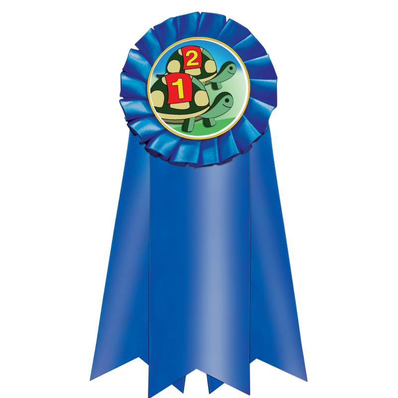 7" JUMBO BLUE MYLAR ROSETTE