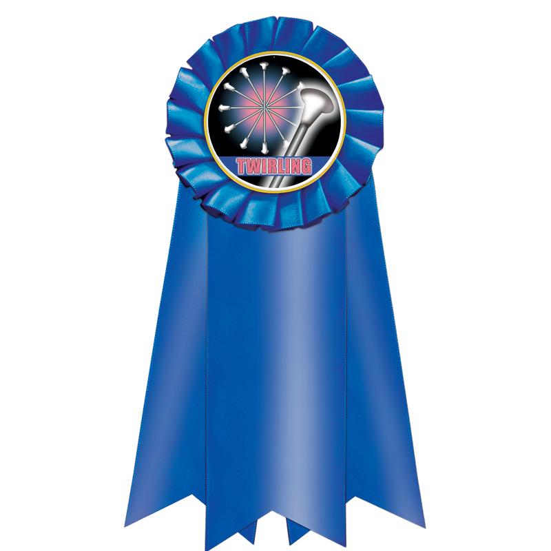 7" JUMBO BLUE MYLAR ROSETTE