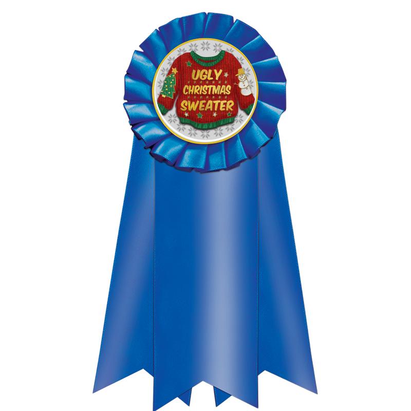 7" JUMBO BLUE MYLAR ROSETTE