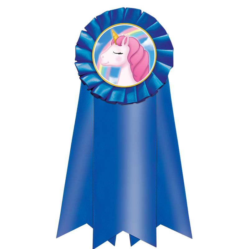 7" JUMBO BLUE MYLAR ROSETTE