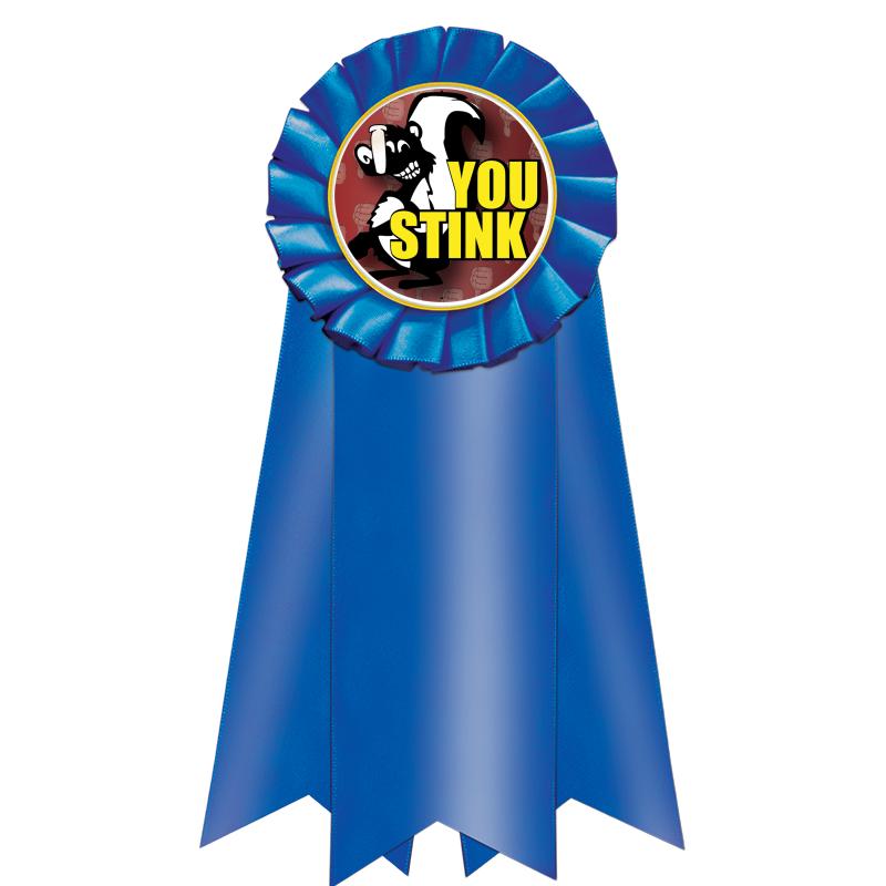 7" JUMBO BLUE MYLAR ROSETTE