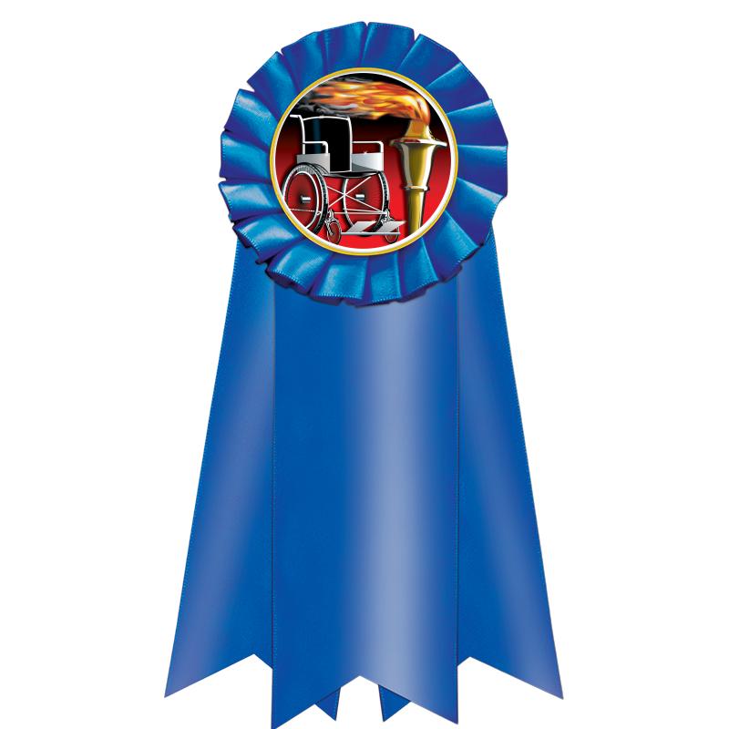 7" JUMBO BLUE MYLAR ROSETTE