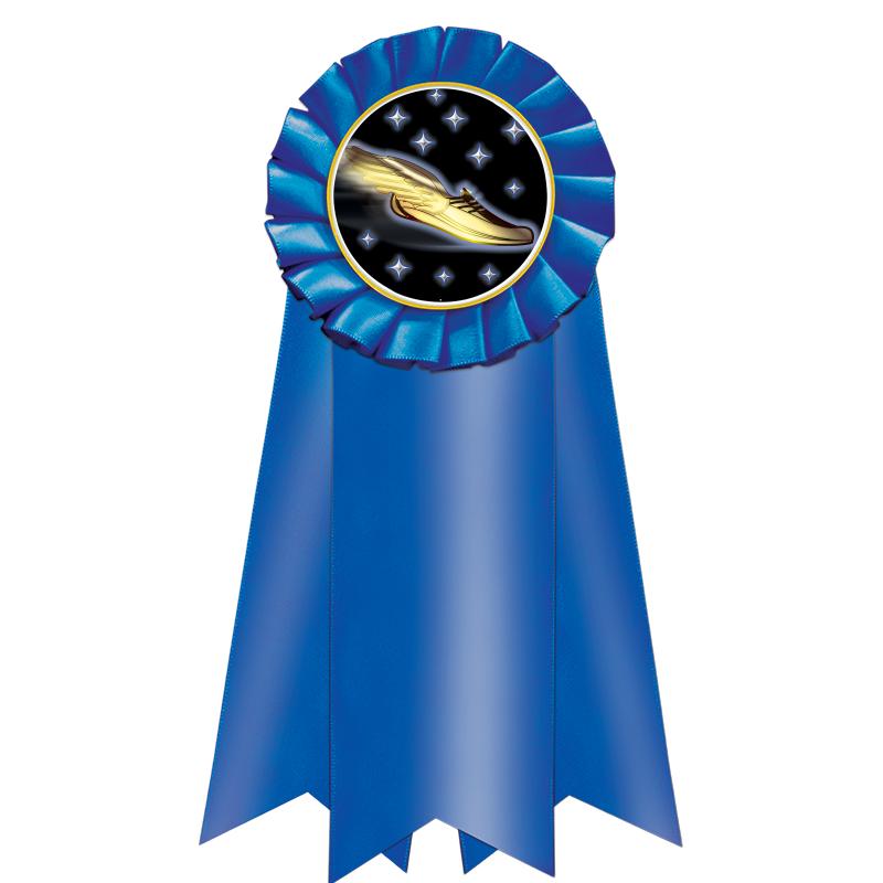 7" JUMBO BLUE MYLAR ROSETTE