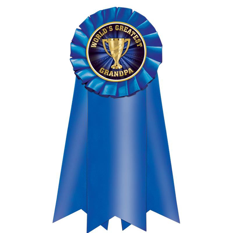 7" JUMBO BLUE MYLAR ROSETTE